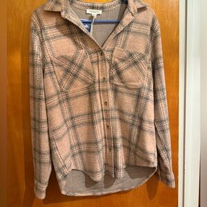 Pink and Grey Fleece Shacket